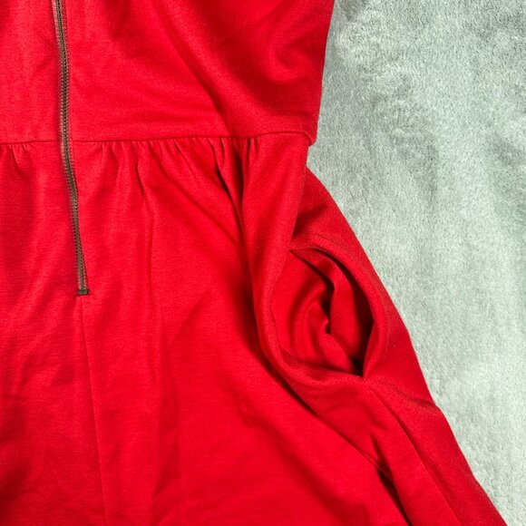 Jessica Simpson Red Black Fit & Flare Sleeveless Dress Keyhole Back M - Picture 7 of 11